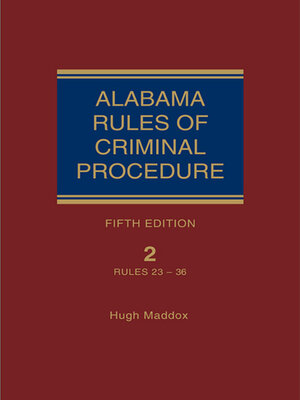 cover image of Alabama Rules of Criminal Procedure
